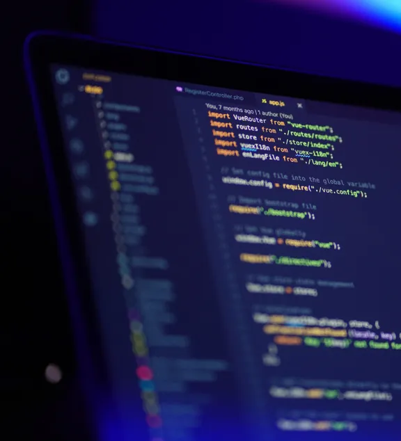 Code on a laptop screen