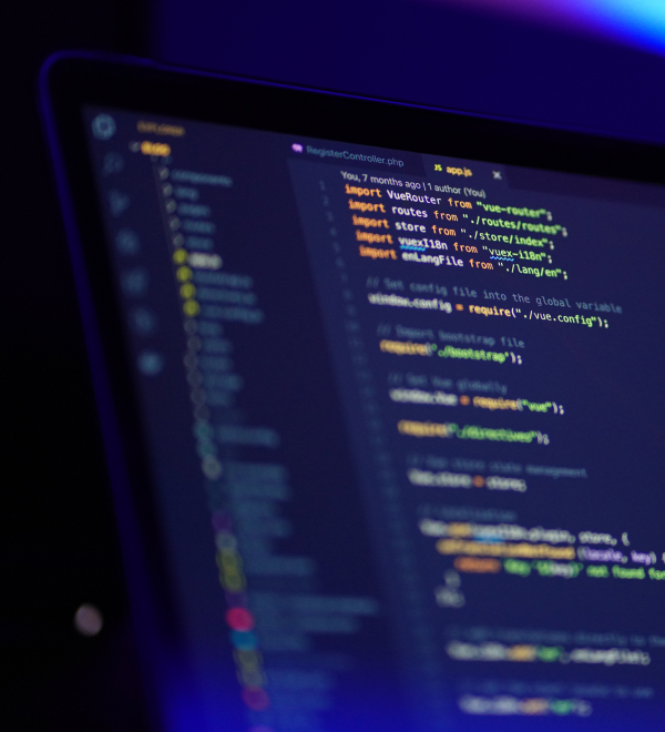 Code on a laptop screen